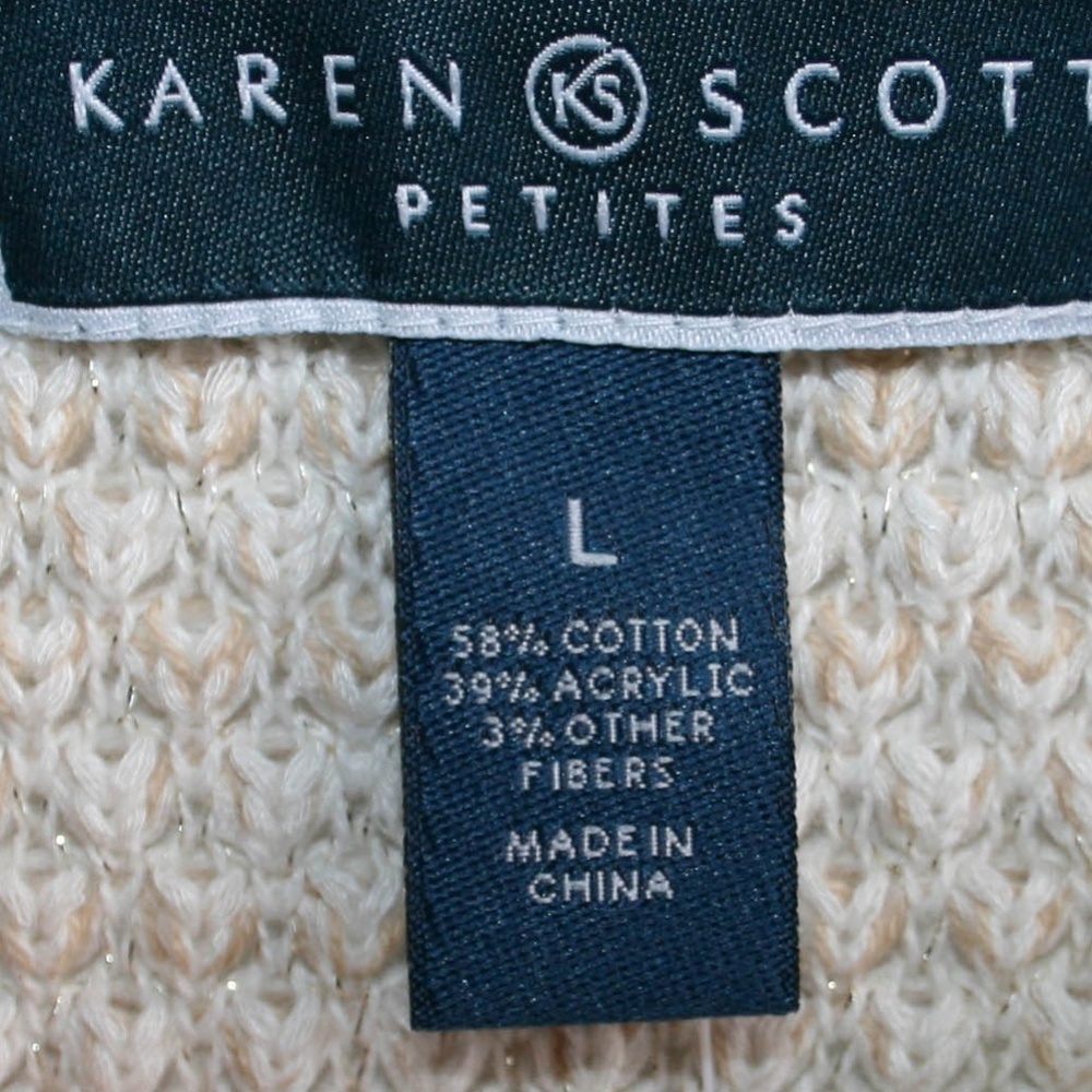 New Karen Scott Women's 3/4 Sleeve Sweater Size: L - Picture 5 of 6